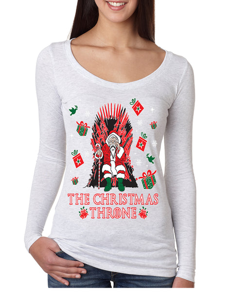 Women's Shirt The Christmas Throne Santa Trendy Ugly Xmas Shirt
