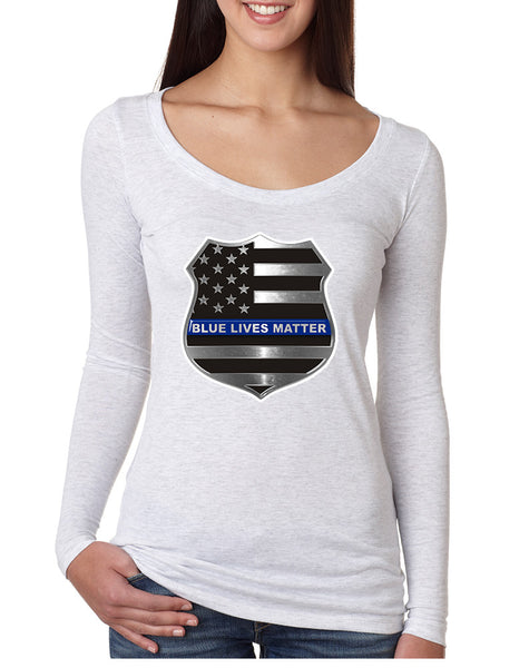 Women's Shirt Blue Lives Matter American Flag Shirt