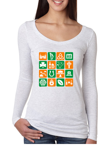 Women's Shirt Irish Icons St Patrick's Day Symbols Shirt