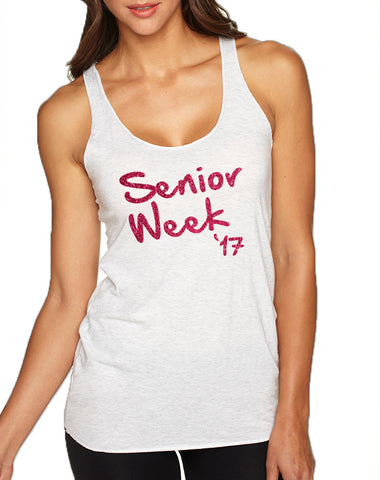 Women's Tank Top Senior Week 17 Glitter Pink Class Of 2017