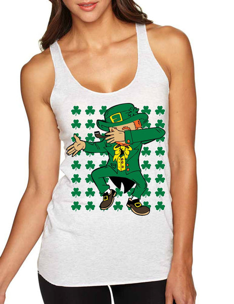 Dabbing Irish Leprechaun St patrick women tanktop - ALLNTRENDSHOP