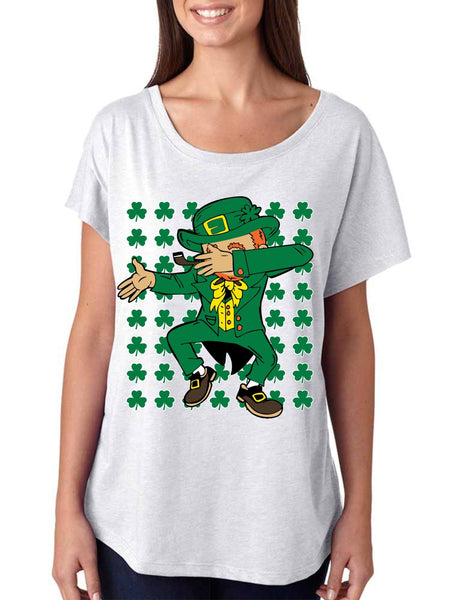 Dabbing Irish Leprechaun St patrick triblend dolman shirt - ALLNTRENDSHOP