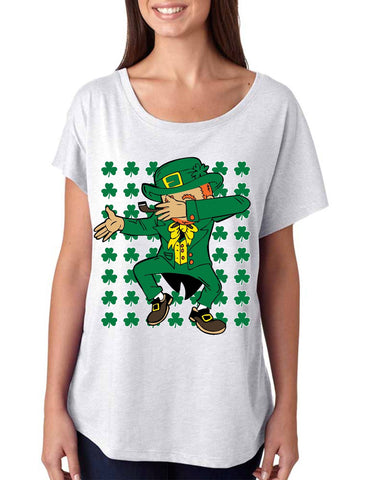 Dabbing Irish Leprechaun St patrick triblend dolman shirt - ALLNTRENDSHOP