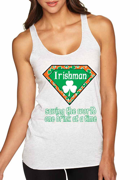 irishman saving the world st patricks women triblend tanktop - ALLNTRENDSHOP - 2