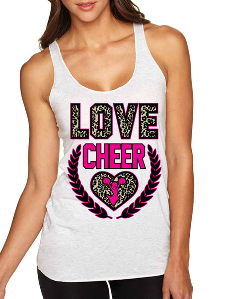 Love Cheer Leopard Womens Triblend Tanktop - ALLNTRENDSHOP - 3