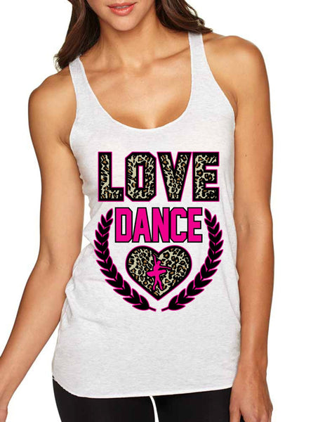 Love Dance Leopard Womens Triblend Tanktop - ALLNTRENDSHOP - 3