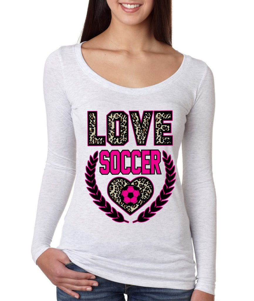 Love SoccerLeopard Womens Long Sleeve Shirt - ALLNTRENDSHOP - 1