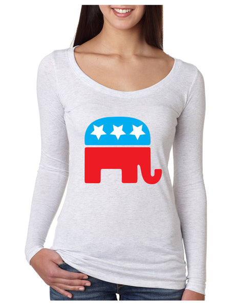 Republican party elephant elections Women Long Sleeve Shirt - ALLNTRENDSHOP - 2