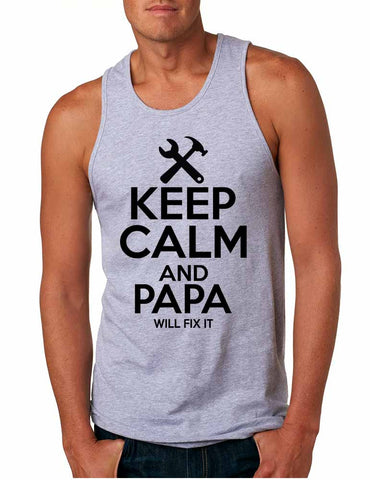 Men's Tank Top Keep Calm And Papa Will Fix It Gift For Grandpa Top - ALLNTRENDSHOP - 1