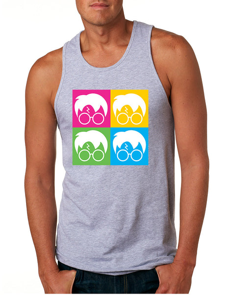 Men's Tank Top 4 Faces Harry Glasses Scar Cool Popular Top - ALLNTRENDSHOP - 6