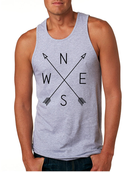 Men's Tank Top Compass Arrow Crossed Cool NWSE Graphic Top - ALLNTRENDSHOP - 2