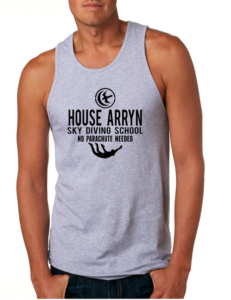 Men's Tank Top House Arryn Sky Diving School Trendy Humor