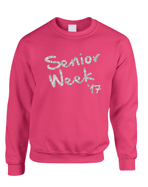 Adult Sweatshirt Senior Week 17 Glitter Silver Class Of 2017
