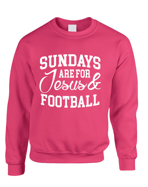 Adult Sweatshirt Sundays Are For Jesus And Football Love