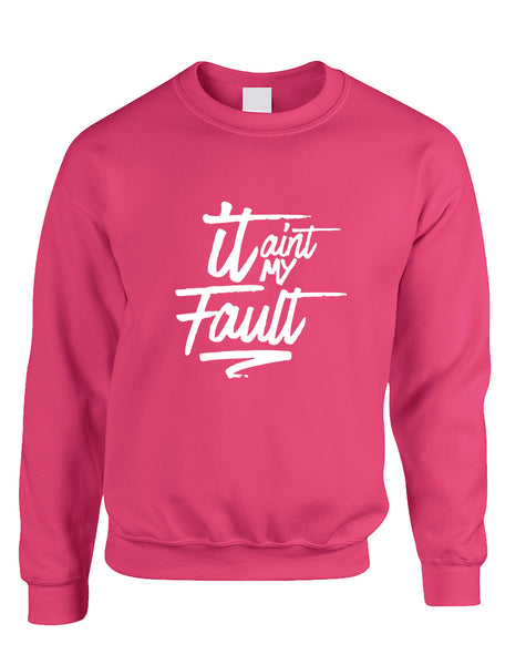 Adult Sweatshirt It Aint My Fault Trendy Cool Troublemaker Top