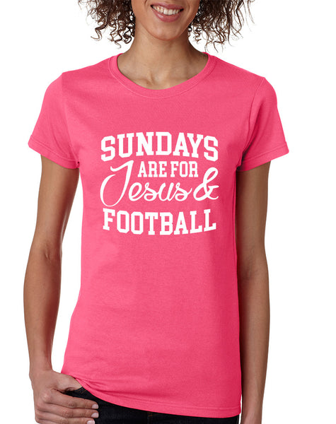 Women's T Shirt Sundays Are For Jesus And Football Love Tee