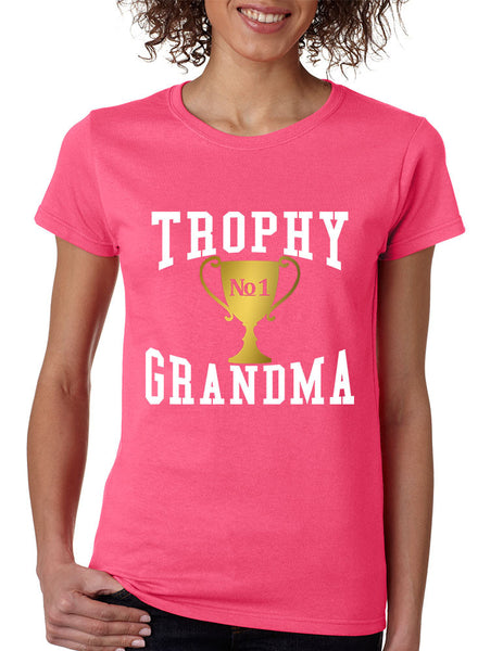 Women's T Shirt Trophy Grandma Cool Xmas Gift Family Love Tee - ALLNTRENDSHOP - 2