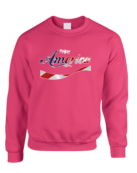 Adult Sweatshirt Enjoy America 4th Of July Cool USA Top