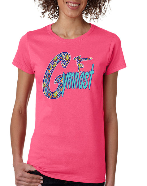 Women's T Shirt Gymnast Aztec Love Gymnastic Top Sport Gym