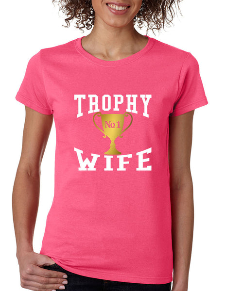 Women's T Shirt Trophy Wife Cool Xmas Love Family Holiday Gift - ALLNTRENDSHOP - 2