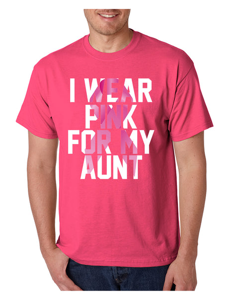 Men's T Shirt I Wear Pink For My Aunt Breast Cancer Awareness