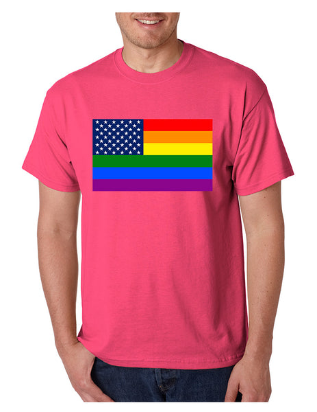 Men's T Shirt United States Gay Pride Flag Support Love Shirt