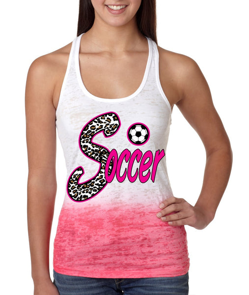 Soccer White Leopard women's ombre tanktop - ALLNTRENDSHOP - 4