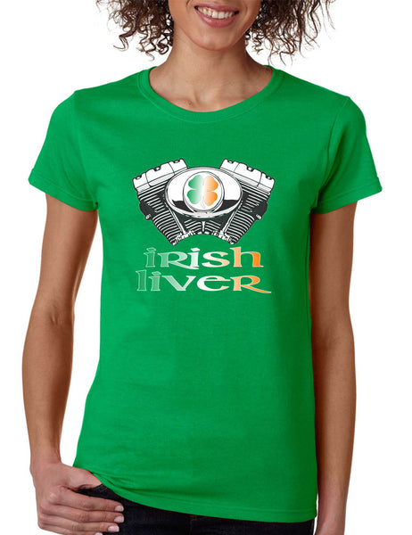 Women's T Shirt Irish Liver St Patrick's Day Party Shamrock Top