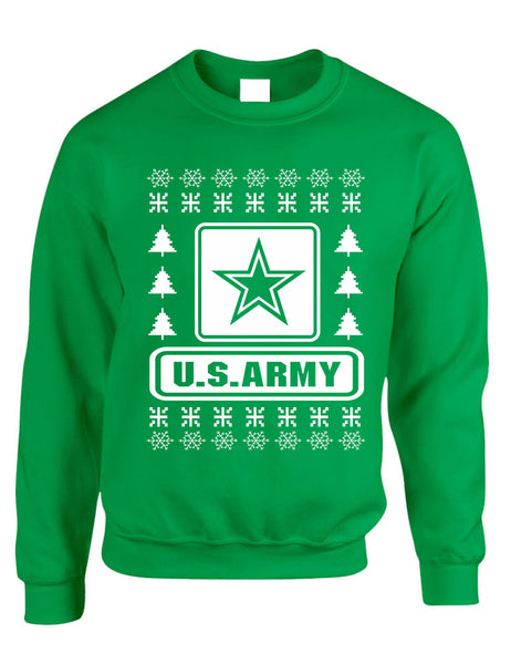 Adult Sweatshirt US Army Ugly Christmas USA Military Holiday Gift