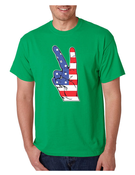 Men's T Shirt American Flag Hand 4th Of July Tee Shirt