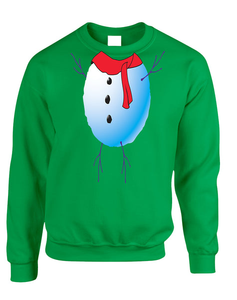 Adult Sweatshirt Snowman Tie Cute Ugly Christmas Trendy Gift