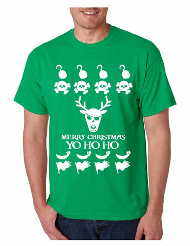 Men's T Shirt Yo Ho Ho Cool Ugly Christmas Sweater Holiday Top Gift - ALLNTRENDSHOP - 1