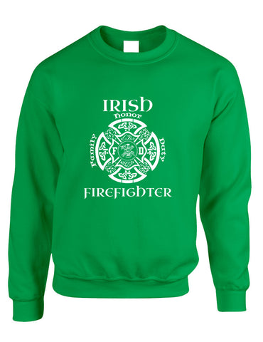 Adult Sweatshirt Irish Firefighter St Patrick's Top Irish Party - ALLNTRENDSHOP - 1