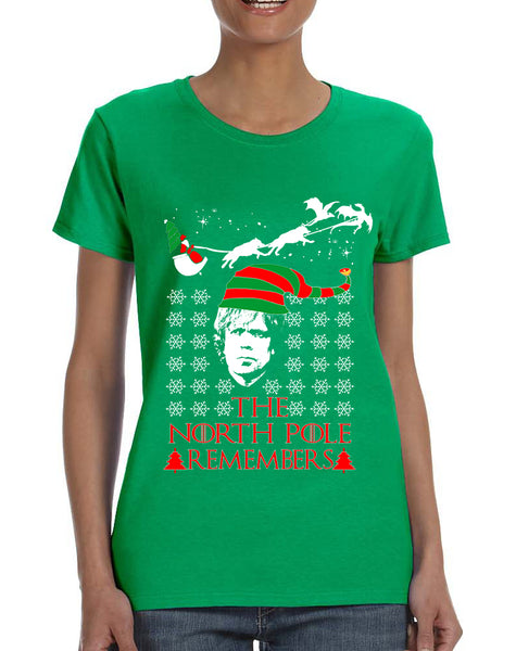 Women's T Shirt The North Pole Remembers Ugly Xmas Shirt Gift