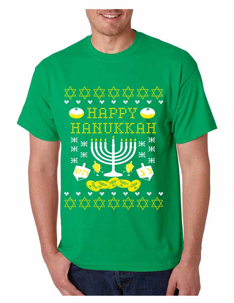 Men's T Shirt Happy Hanukkah Menorah Jewish T Shirt - ALLNTRENDSHOP - 2