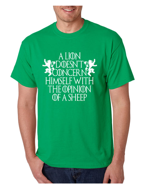 Men's T Shirt Lion Doesn't Concern Himself With Opinion Of Sheep