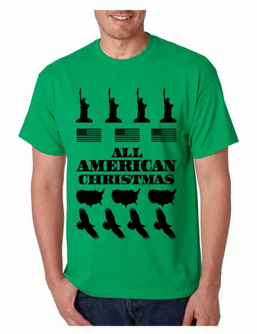 Men's T Shirt Merry American Christmas Ugly Sweater Love USA - ALLNTRENDSHOP - 1