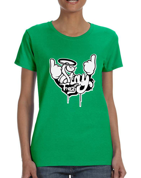 Women's T Shirt Stay Fresh Fingers Up Cute Cool Tee