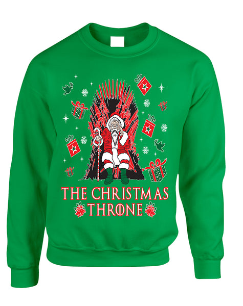 Adult Sweatshirt The Christmas Throne Santa Best Ugly Xmas Top