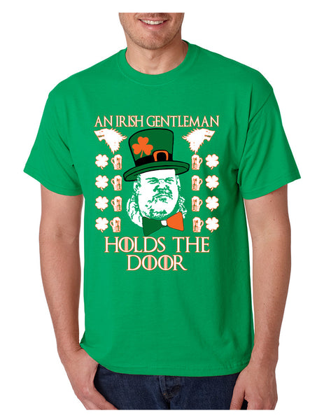 Men's T Shirt Irish Hodor Hold The Door St Patrick's Day Shirt