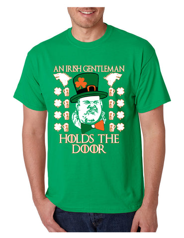 Men's T Shirt Irish Hodor Hold The Door St Patrick's Day Shirt