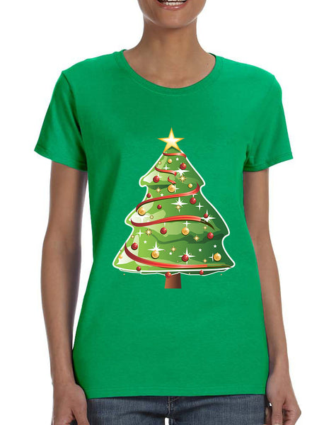 Women's T Shirt Christmas Tree Cute Ugly Xmas Trendy Shirt