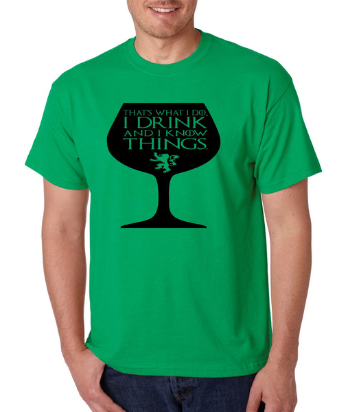 Men's T Shirt That's What I Do I Drink And Know Things Wing Glass Tyrion Lannister Top Game Of Thrones Inspired Tee - ALLNTRENDSHOP - 5