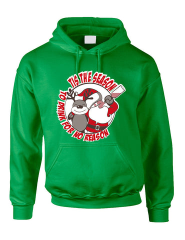 Adult Hoodie Tis The Season Drink No Reason Ugly Sweater - ALLNTRENDSHOP - 1