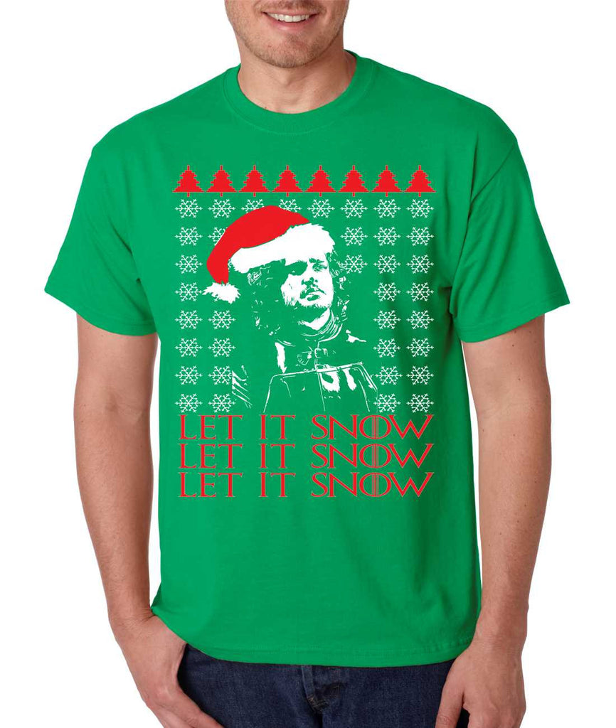Men's T Shirt Let It Snow Ugly Christmas Sweater Jon Snow Gift