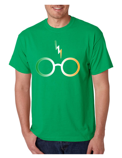 Men's T Shirt Irish Harry Glasses Scar St Patrick's Day T Shirt