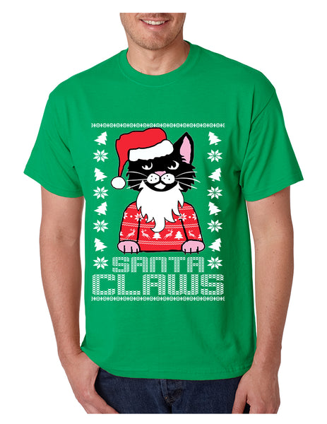 Men's T Shirt Santa Claws Cat Ugly Xmas Cute Cats Lover Gift