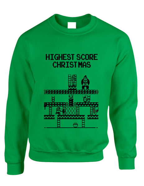 Adult Crewneck Highest Score Christmas Ugly Sweater Holiday Top - ALLNTRENDSHOP - 1
