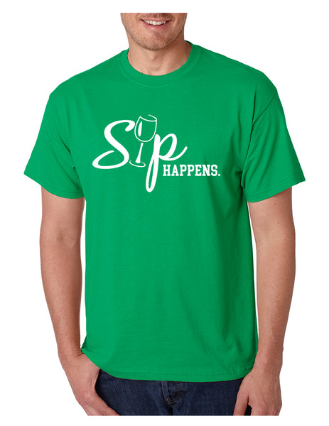 Men's T Shirt Sip Happens drinking Lovers Shirt Popular Gift