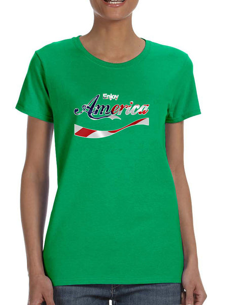 Women's T Shirt Enjoy America 4th Of July Love USA Shirt